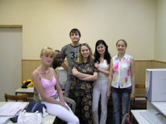 With my group mates, July 2004